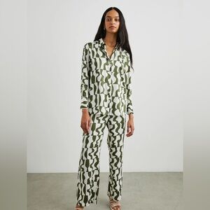 Rails Green and White Pajama Set